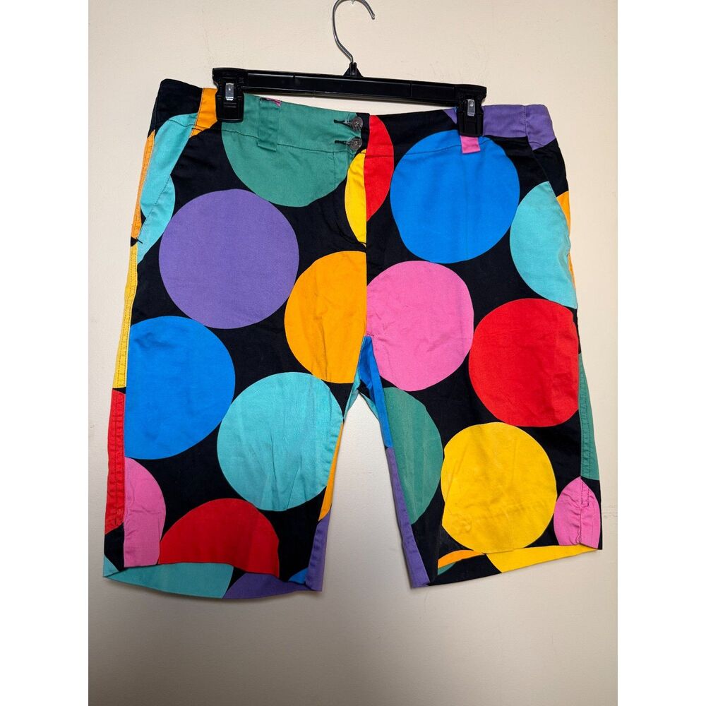 Women's Loudmouth Bermuda Golf Shorts | Size US 10 | Rainbow Polka Dots
